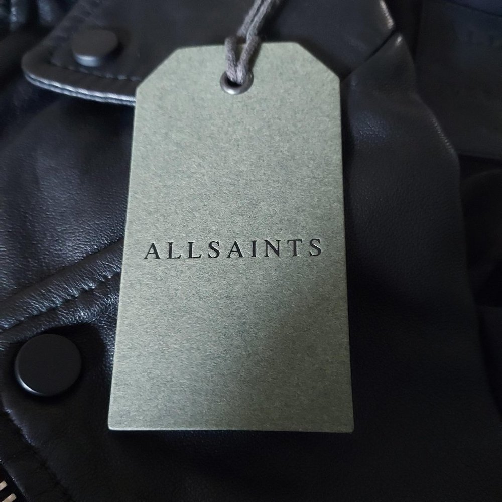 NWT All Saints Balfern Biker jacket, black, US 4 - Picture 10 of 16